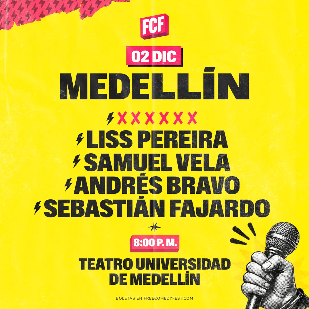 Pieza del Free Comedy Fest en Medellín